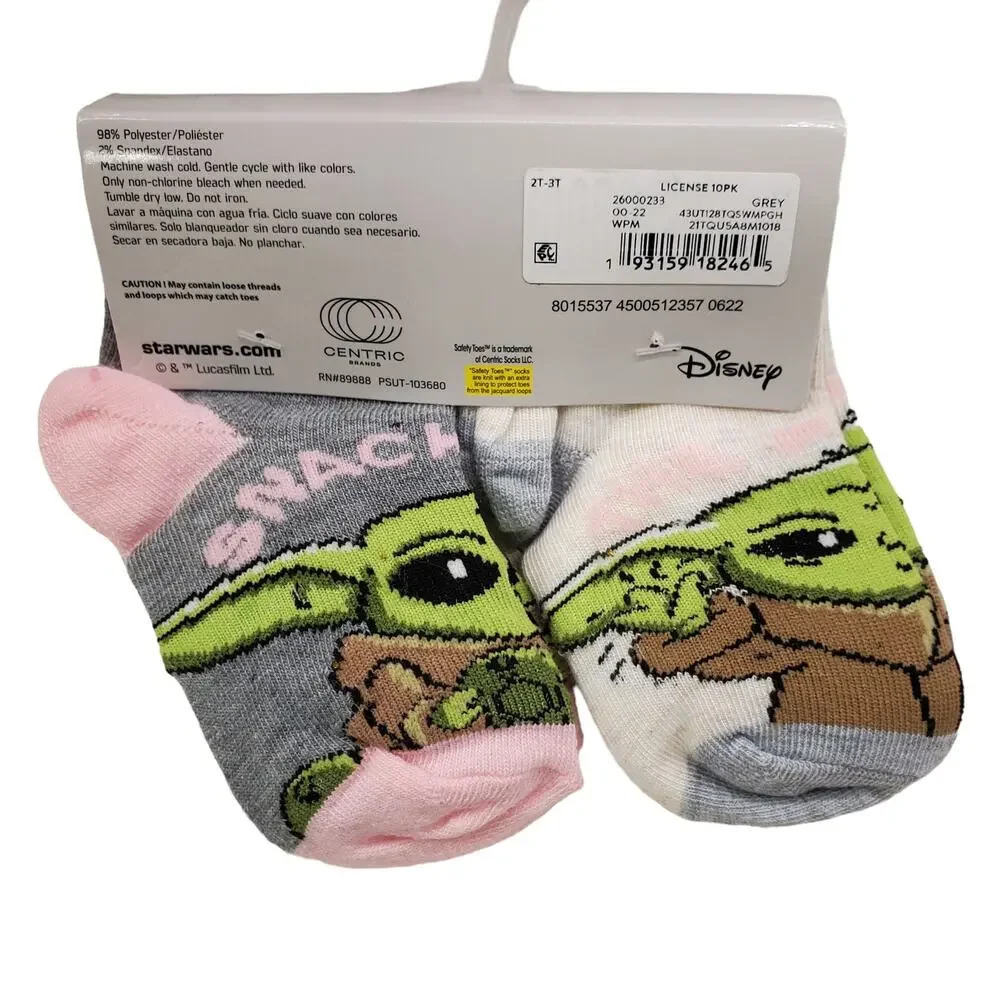 Disney Star Wars Baby Yoda Baby Girl Toddler Socks Size 2T 3T 10 Pack of Socks